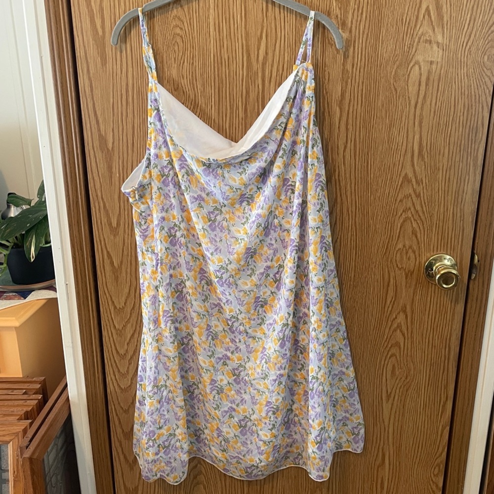 Yellow and Purple Asymmetrical Camisole Top